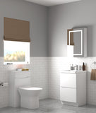 Keenware KVU-002 Dalston Square White Gloss 2 Draw Vanity Unit – 600mm