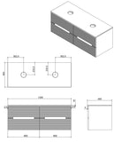 Keenware Finsbury Wall Hanging Double Vanity Unit: KVU-203
