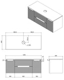 Keenware Finsbury Wall Hanging Vanity Unit: KVU-204