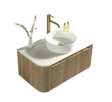 Keenware Windsor Countertop 870 Fluted Wall Hung Curve Vanity Unit: