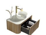 Keenware Windsor Countertop 870 Fluted Wall Hung Curve Vanity Unit: