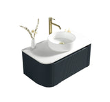 Keenware Windsor Countertop 870 Fluted Wall Hung Curve Vanity Unit: