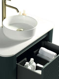 Keenware Windsor Countertop 870 Fluted Wall Hung Curve Vanity Unit: