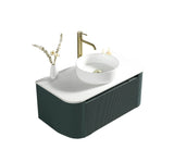 Keenware Windsor Countertop 870 Fluted Wall Hung Curve Vanity Unit: