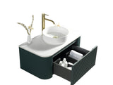 Keenware Windsor Countertop 870 Fluted Wall Hung Curve Vanity Unit: