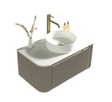 Keenware Windsor Countertop 870 Fluted Wall Hung Curve Vanity Unit: