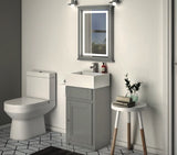 Keenware KVU-048 Matt Grey Kensington Cloakroom Vanity Unit With Traditional Belfast Sink – 445mm