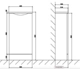 The Keenware KVU-489 Slate Dalston Floor Standing Cloakroom Vanity Unit: 400mm