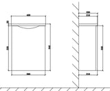 The Keenware KVU-493 Slate Dalston Wall Hung Cloakroom Vanity Unit: 400mm