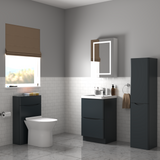 Keenware KVU-173 Dalston Square 600mm 2 Draw Vanity Unit: Slate Grey