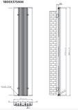 Keenware Solana Aluminium Radiator: 1800x375mm