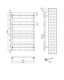 Keenware KTW-021 Chrome Designer Flat Panel Towel Warmer Radiator: 1000x600mm