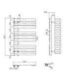 Keenware KTW-028 Anthracite Grey Offset Designer Flat Panel Towel Warmer Radiator: 824x500mm