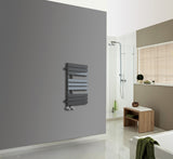 Keenware KTW-028 Anthracite Grey Offset Designer Flat Panel Towel Warmer Radiator: 824x500mm