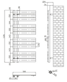 Keenware KTW-029 Anthracite Grey Offset Designer Flat Panel Towel Warmer Radiator: 1126x500mm