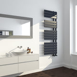Keenware KTW-030 Anthracite Offset Designer Flat Panel Towel Warmer Radiator: 1380x500mm