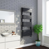 Keenware KTW-230 Anthracite Grey Designer Curved Flat Panel Towel Warmer Radiator: 1200x500mm