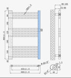 Keenware KTW-241 Pinner Anthracite Grey Towel Ladder Rail Towel Warmer Radiator: 800x500mm