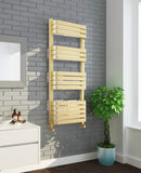 Keenware KTW-245 Midas Brushed Brass Designer Curved Flat Panel Towel Warmer Radiator: 1200x500mm