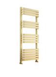 Keenware KTW-245 Midas Brushed Brass Designer Curved Flat Panel Towel Warmer Radiator: 1200x500mm