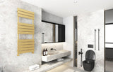 Keenware KTW-269 Midas Hoxton Brushed Brass Designer Flat Panel Towel Warmer Radiator: 1200x450mm