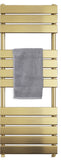 Keenware KTW-269 Midas Hoxton Brushed Brass Designer Flat Panel Towel Warmer Radiator: 1200x450mm
