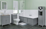 Keenware KVU-009K Chelsea Shaker Style Grey Vanity With Oak Effect Counter Top & Chelsea Oval Sink