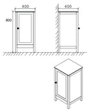 Keenware KVU-055 Sapphire Blue Chelsea Shaker Style Vanity Side Cupboard – 400mm