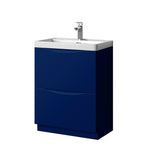 Keenware KVU-060 Dalston Square Sapphire Blue 2 Draw Vanity Unit – 600mm