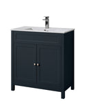 Keenware KVU-412 Chelsea XL Shaker Style Slate Grey Vanity Unit With Twin Doors – 800mm