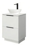 Keenware KVU-445B Lunar Millbank Premium Gloss White Floor Standing Vanity Unit With Counter Basin: 600mm