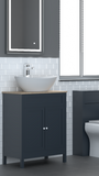 Keenware KVU-471K Chelsea Shaker Style Shadow Grey Vanity With Country Oak Counter Top & Chelsea Oval Sink