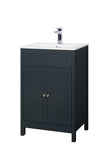 Keenware KVU-471 Chelsea Shaker Style Shadow Grey Vanity Unit With Twin Doors – 600mm