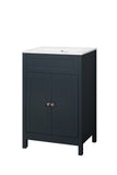 Keenware KVU-471 Chelsea Shaker Style Shadow Grey Vanity Unit With Twin Doors – 600mm