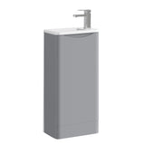 The Keenware KVU-487 Grey Dalston Floor Standing Cloakroom Vanity Unit: 400mm