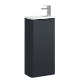 The Keenware KVU-489 Slate Dalston Floor Standing Cloakroom Vanity Unit: 400mm