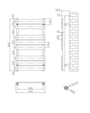Keenware KTW-006 Hoxton Chrome Designer Flat Panel Towel Warmer Radiator: 800x450mm