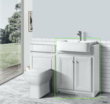 Keenware KVU-020 Kensington White Vanity Unit With Traditional Belfast Sink – 600mm