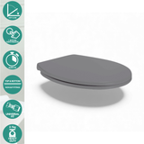 Keenware KTC-615 Admiral Quick Release Soft Close Toilet Seat: Grey