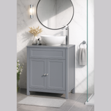 Keenware KVU-009G Chelsea Shaker Style Grey Vanity With Grey Counter Top & Chelsea Oval Sink