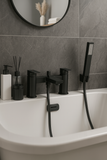 Keenware KBT-573 Lunar Mayfair Contemporary Bath Shower Mixer Tap: Matt Black