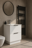 Keenware KVU-045 Lunar Millbank Gloss White Floor Standing Vanity Unit: 600mm