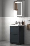 Keenware KVU-173 Dalston Square 600mm 2 Draw Vanity Unit: Slate Grey