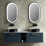 Keenware KBM-367 Polaris 800 Oval Framed LED Bathroom Mirror: Black