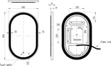 Keenware KBM-367 Polaris 800 Oval Framed LED Bathroom Mirror: Black