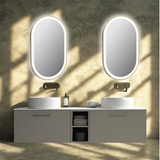 Keenware KBM-368 Polaris 800 Oval Framed LED Bathroom Mirror: Brushed Brass