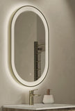 Keenware KBM-368 Polaris 800 Oval Framed LED Bathroom Mirror: Brushed Brass