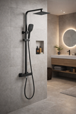 Keenware KBS-130 Lunar Premium Square Overhead Thermostatic Shower System: Black