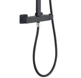 Keenware KBS-130 Lunar Premium Square Overhead Thermostatic Shower System: Black