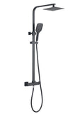 Keenware KBS-130 Lunar Premium Square Overhead Thermostatic Shower System: Black